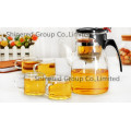 High Capacity 900ml Hotel and Restaurant Borosilicate Glass Tea Pot Juice Pot